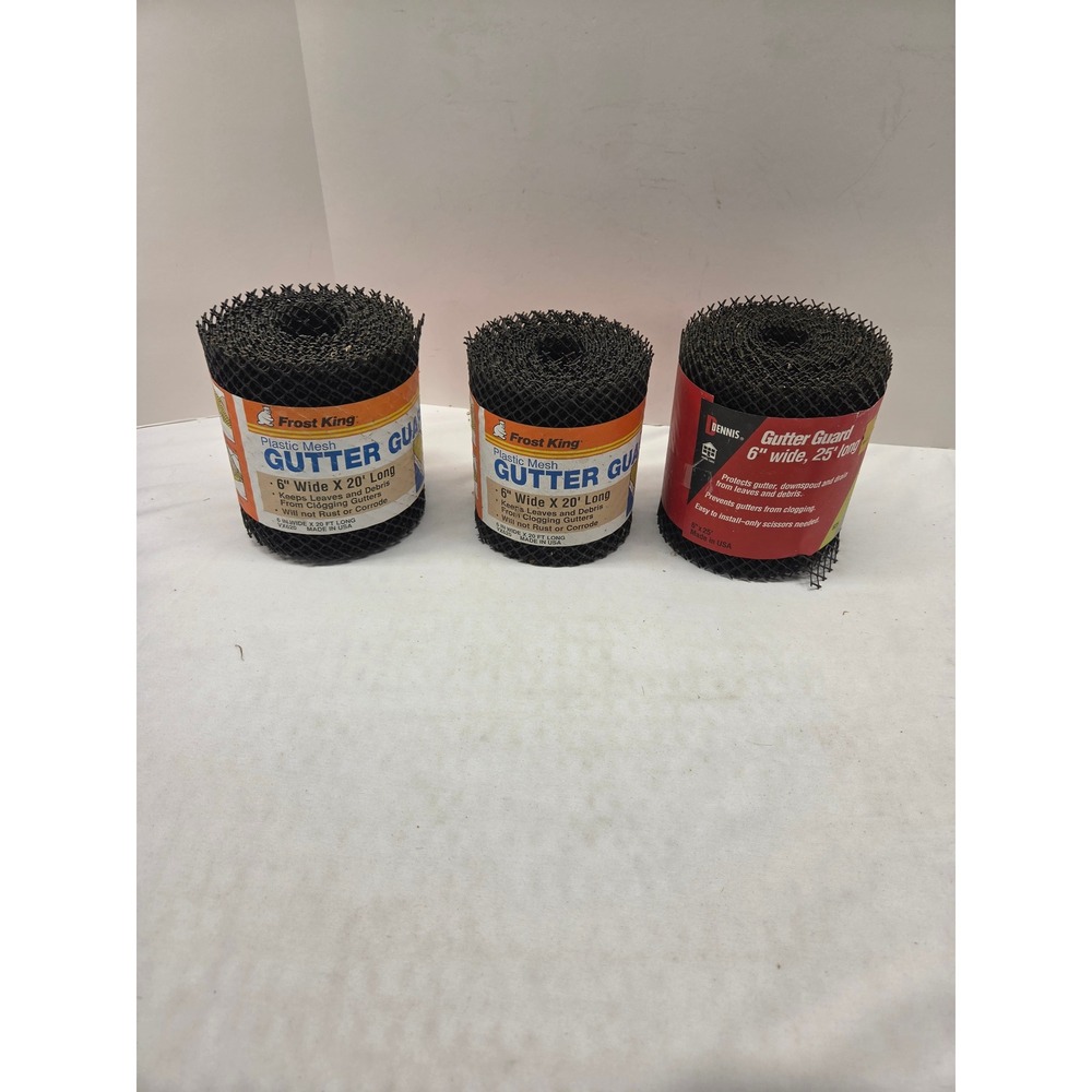 Frost King & Dennis Plastic Mesh Gutter Guard 6in x 65ft Total Black 3 Rolls